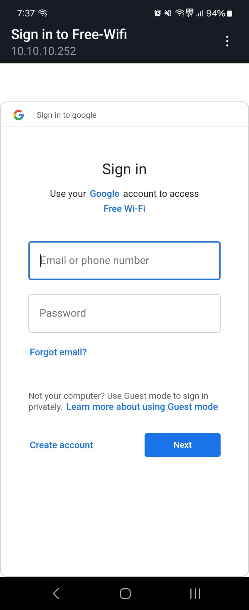 kalipi captive portal